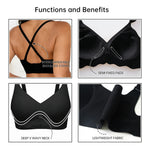 Women's Bra | V-Neck Enhances Neck Line, 3D Soft Air Support Comfort, Breathable Quick Rebound Fabric, U-Back Seamless Bralette