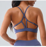 Beautiful Back Cross Back Women Bra Fitness Bra Tights Yoga Vest High Strength Shockproof Gym Sports Top Push Up With Chest Pad