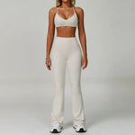 Hearuisavy Women's Running Comfort 2Pcs Sports Pants Set High Waist Push Up Workour Sportswear Casual Cycling Jogging Yoga Bras