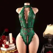 Nighttime Transparent Open Bra Porn Lingerie Corset Deep V Sexy Crotchless Underwear Women Lace Hollow Bras Hot Teddy Bodysuit