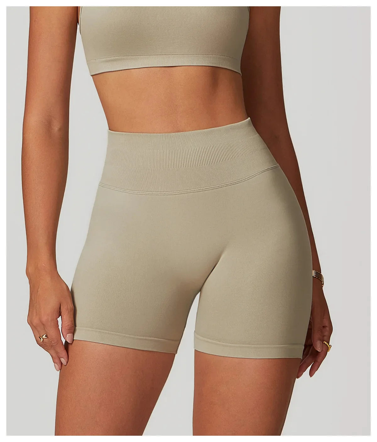 High Waist Shorts Seamless Yoga Shorts Workout Fitness Lift Peach Butt Fitness Tight Gym Running Body Shaper Pants Ribbed Shorts