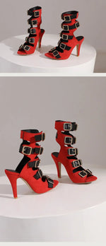 10cm Ultra High with Open Toe Multiple Buckle Strap Belt Sexy Club High Heels Summer Shoes Gladiator Cool Boots Sandals Women