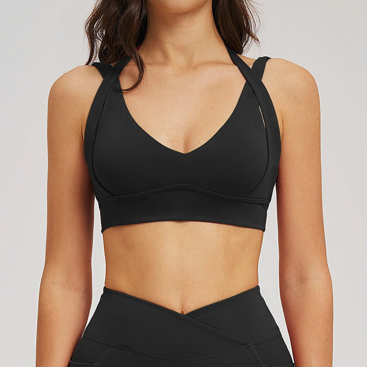 Workout Clothes Woman Gym Top Breathable Sports Bra Fitness Trainning Shoulder Strap Yoga Bra Outdoor Jogging Push Up Underwear