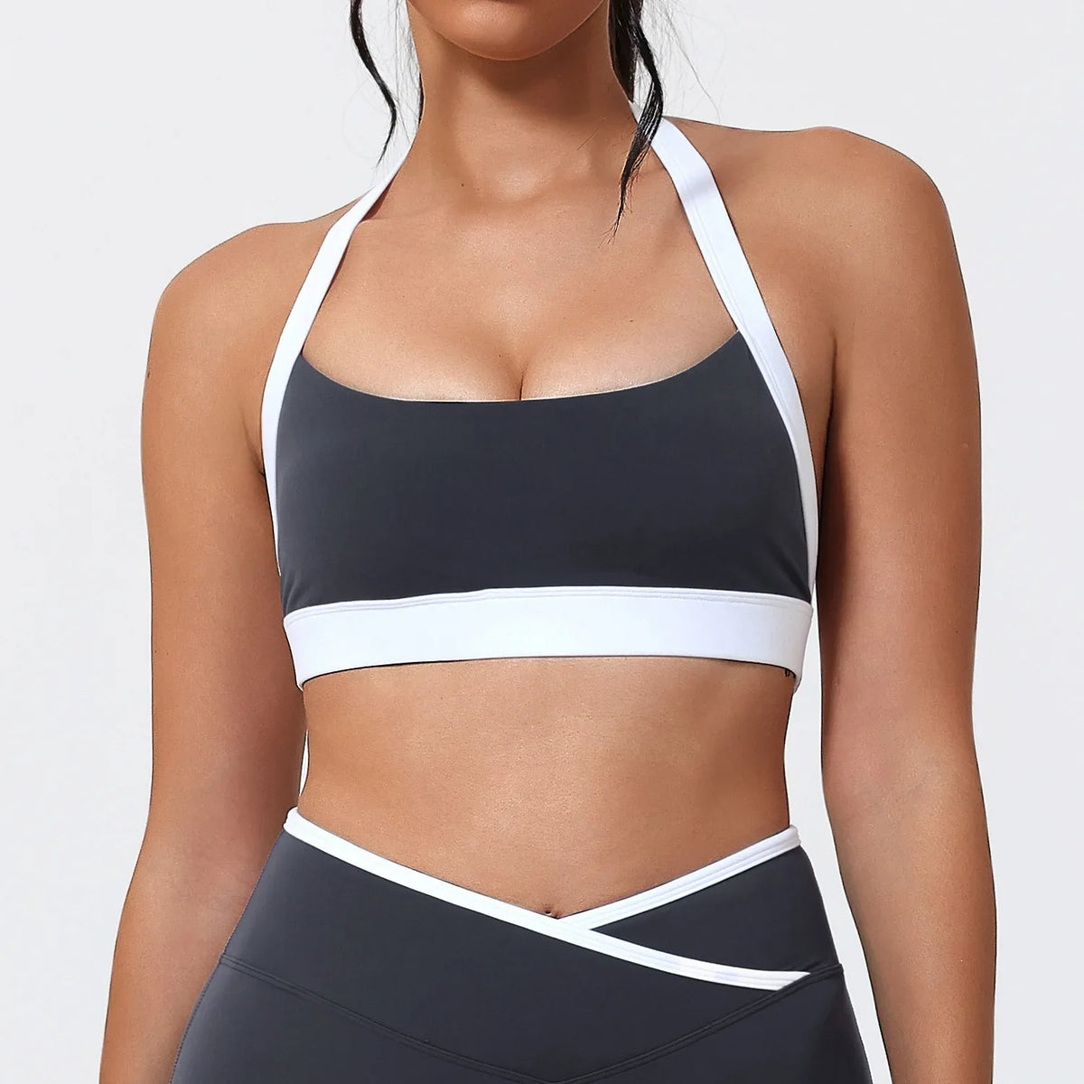 Women Halter Sports Bra Push Up Strappy Sexy Open Back Gym Crop Top Padded Women's Underwear Fitness Workout Yoga Tank Tops