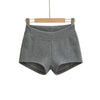 Gray Ribbed Knit Shorts For Women High Elastic Waist Soft Fabric Relaxed Fit Style For Casual Daily Stylish Under Shorts XK6F test