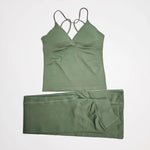 NCLAGEN Vision Twist Front Longline Top And Vision Flares 2 Piece Fitness Set Women Sportwear Gym Clothes Workout Running Suit