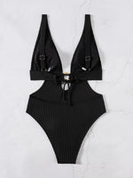 2026 Deep V Neck Cut Out Women Swimwear One Piece Swimsuit Female High Leg Cut Monokini Bather Backless Bathing Swim Beachwear