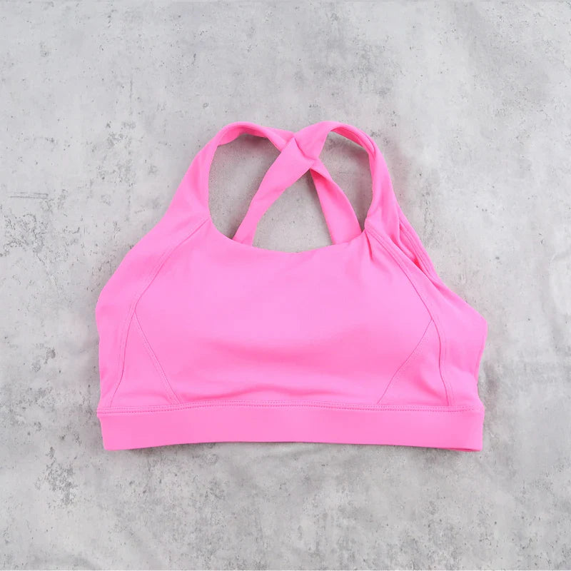 DIAS FIT JOY Cloud feeling wide shoulder strap cross beauty back removable padding sports bra Pilates cycling fitness