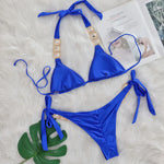 Sexy Rhinestone Bikini Set Women 2026 Luxury Pink Crystal Diamond Push Up Bandage Thong Swimsuit Beach Bathing Suit Swimwear
