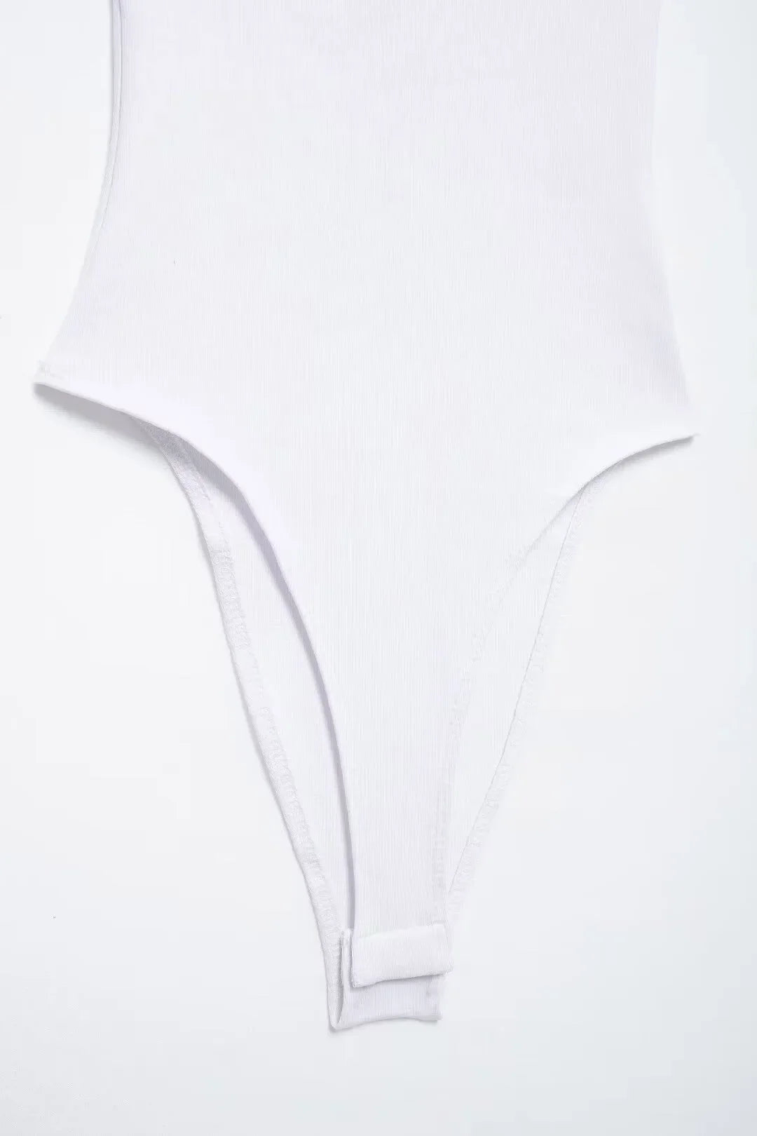 Women's Skinny Ribbed O-Neck Bodysuits with Straps Snap-Button Sexy Fashion Playsuits Comfortable Stretchy Female Clothing