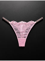 Lace Sexy Girls Women Panties Seamless Underwear Rhinestone G String Letter Transparent Thong For Female Low Rise Ladies Briefs