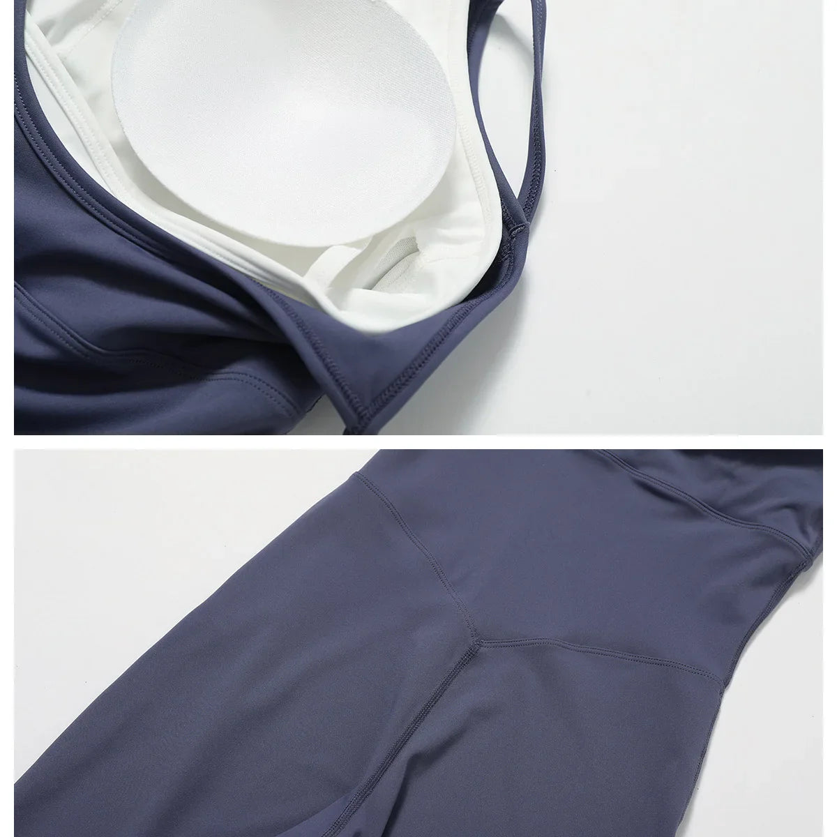 Yoga Jumpsuit Fake two color contrast halter sport jumps Women Push Up Gym Fitness Overalls Sport Outfit Sportswear Clothes 8843