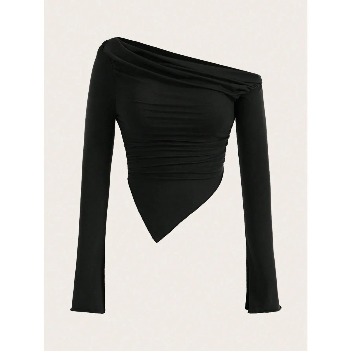 Women Sexy Solid One Shoulder Long Sleeve T Shirt Spring Fall 2024 Y2K Clothes Grunge Goth Slim Fit Tee Top Tshirt Streetwear