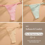 3Pcs G-String Cotton Sexy Women Thongs Adjustable Belt Seamless Panties Breathable Low Waist Lingerie Female Soft Solid Color