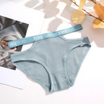 3Pcs Sexy Cotton Double Letter Belt Briefs Women's Panties Hollow Out Intimate Underpants Solid Color Fashion Underwear S-XL