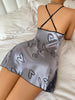 Heart Letter Print Nightdress Casual Round Neck Spaghetti Strap Sleep Dress Women's Sleepwear Dresses test