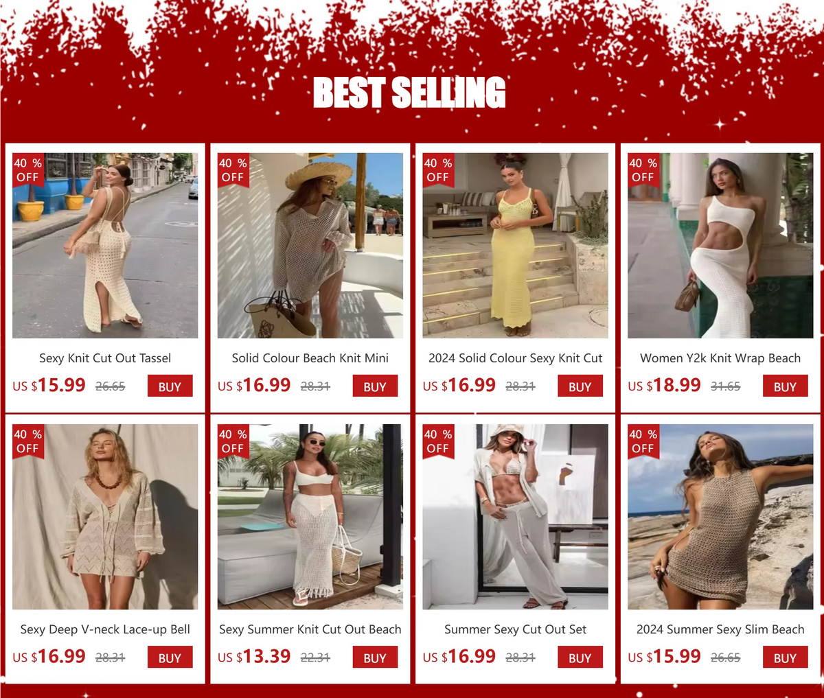 Sexy Slim Low-cut Tie Knit Halter Cut Out Circle Decoration High Slit Beach Maxi Dress 2026 Women Summer Swimsuit Cover Up K88
