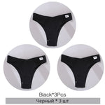 3Pcs/Set Women Cotton Panties Sexy V Waist Briefs T-Back Brazilian Underpants Female M-XL Underwear Girls Breathable Intimates