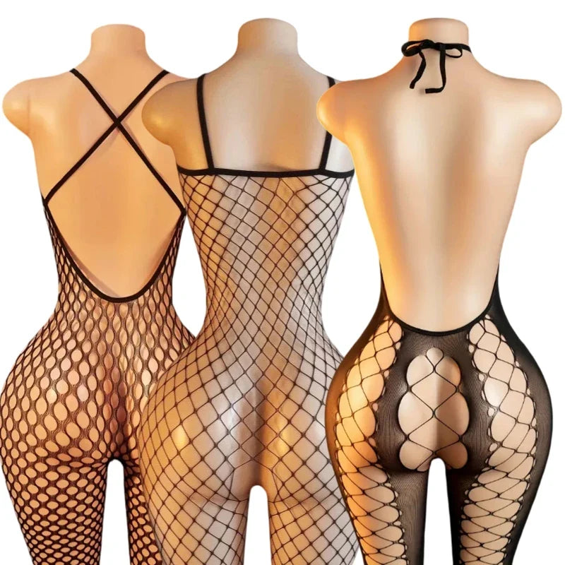 Open Bra Sexy Lingerie Bodysuit Hot Women Crotchless Bodystocking Sexy Fishnet Underwear Erotic Babydoll Porn Tights Nightwear