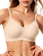 Women's Jelly Wire-Free Seamless Bra Solid Color Thin Molding 3/4 Cup Push-Up Seamless Bra Soft Support Comfortable Underwear