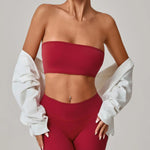 Women Strapless Sports Bra Gym Top Quick-Drying Yoga Clothes Women Tube Top Fitness Chest Wrap Underwear Workout Bra Female