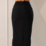 2025 New Pure Color Long Split Bikini Cover up Beach Dress Women Sexy Half Skirt Cross Border Fashionable Casual Wear