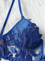 Floral Valentine Charming Brief Panty Underwear Sexy Nighty Fancy V Underwear Brief Set for Lady