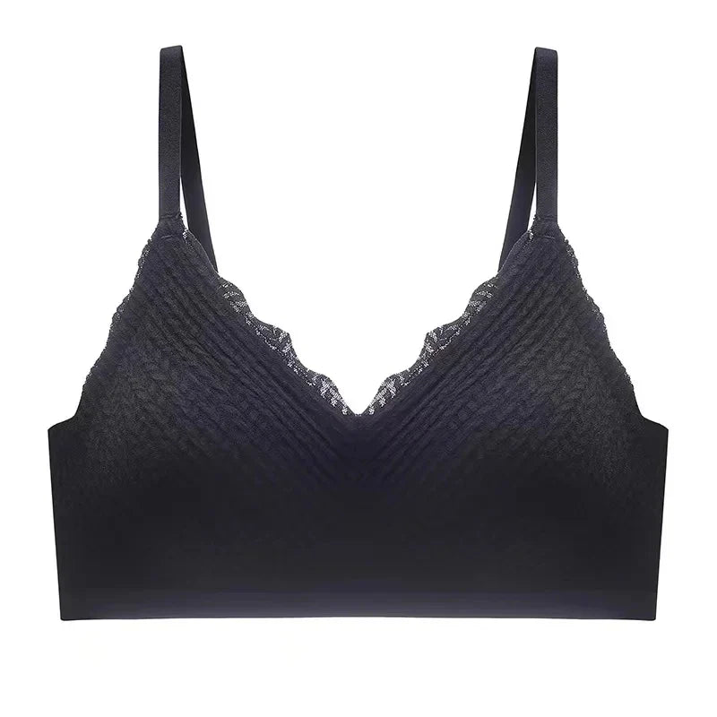 New Top Lace Seamless Women's Underwear Small Chest Gathered Non-slip No Steel Ring Sexy Sling Beautiful Back Bra Thin Section