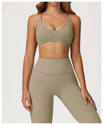 Summer U-Shaped Multi-Strap Cross Back Women Pilates Fitness Sports Bra Top Gym Yoga Athletic Tight Workout Jog With Chest Pad
