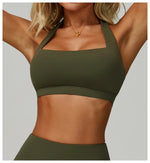 Summer Women Sports Bra Pilates Yoga Bra Hanging Neck Gym Underwear Running Fitness Shock Proof Breathable Quick-Dry Fitness Top