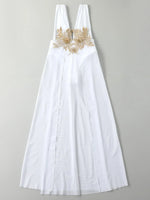 Sexy White Dress One Piece Swimsuit 2026 Women Embroidery Floral Designer High Waist Swimwear Vintage Beach Bathing Suit Bikini