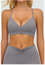 Workout Bra Women Cross Back Yoga Sports Bra Breathable Shock Proof Gym Fitness Push up Top Yoga Running Active Sportswear Vest