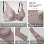 Women's Deep V Seamless Wire-Free Bra Plus Size Solid Color 3/4 Cup Thin Bra Comfortable Push-up Bra Underwear