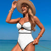 Sexy White Dot Print Print One Piece Swimsuit 2025 Women Hollow Hole Out Front Bow Push Up Beach Bathing Suit Holiday Swimwear test