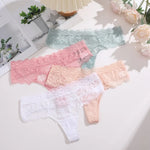 5Pcs Lace Sexy Thongs Women Low-Rise Briefs Sexy Soft Ladies Underwear Trendy Floral Underpants Female Flowery Panty Lingerie