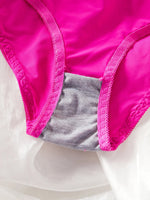 Single-Piece Color-Blocked Sexy Beach Swimwear Set with Underwire Push-Up Bra and Panties, Comfortable Shell Cup Design Lingerie, Stretchy Breathable Panties