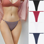 4Pcs Cotton Lace Panties Sexy G-String Women's Underwear Low Waist Comfortable Lingerie Briefs Adjustable Waist Thong Intimates