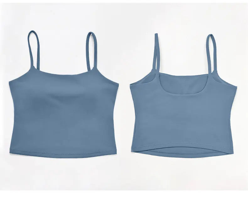NCLAGEN GYM Tank Top With Built In Bra women's Yoga clothingrunning Square Neck fitness vest beautiful back sports Workout