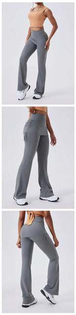 Flare Leggings Women Yoga Pants Bell-bottoms Yoga Trousers High Waist Fitness Pants Stretch Gym Wide Leg Yoga Leggings
