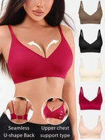 Seamless Jelly Glue Lady Bra Wire Free Brassiere Adjustable Anti-sagging Women Underwear Female Push Up Padded Lady Bralette
