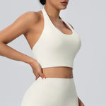 Sexy Gym Women's Sports Bra Breathable Hanging Neck Backless Sports Bra Women's Comfortable Exercise Pilates Training Yoga Top