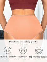 1PCS Women High Waist Seamless Panties Tummy Control Briefs Soft Breathable Solid Basic Underwear Ladies Lingerie S-XXL