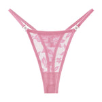 5pcs/pack Low Waist Sexy Women's G-String Underwear Floral Elegant Thongs Breathable Lingerie with Rhinestones Female Panties