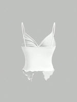 Women's Casual Twist Front Crisscross Solid Color Crop Top Sexy Backless Slim Fit Sleeveless Camisole Streetwear 2025 Summer