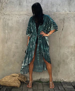 Beach Cover Ups for Swimwear Women Black Tie Dye Kimono Swimsuit Cape Summer Dress 2022 Beachwear Outfits Sales