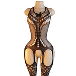 Hanging Neck Bodystockings Erotic Crotchless Lingerie Women FishnetAdult See Through Bodysuit Open Bra Porn Desire Underwear