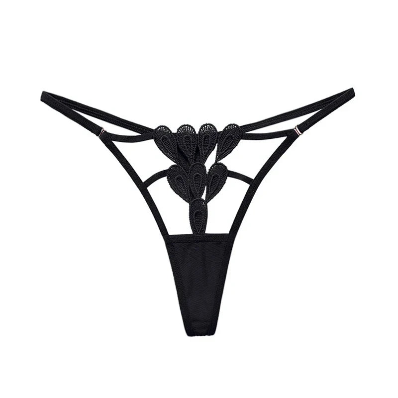 Sexy Thong Lace Panties Women Briefs Girls G String Hollow Out Transparent Underwear Female Thin Low Waist Lingerie Size S-XL