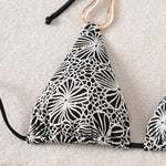 Triangle Bikini String Women Two Pieces Swimsuit Female Swimwear Halter Bikinis Set Blue Black Beachwear Padded Bathing Suit