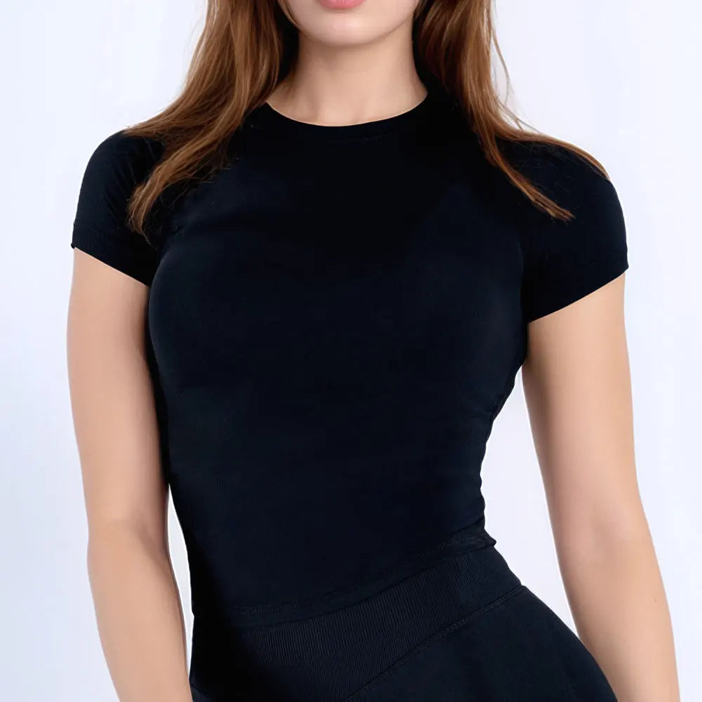 NCLAGEN Impact Short Sleeve Top Women GYM Clothes Seamless workout t shirts Fitness Quick Dry Running tee Yoga Pilates shirt