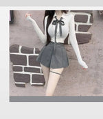 WOMENGAGA Korea Style Sexy Slim High Waist Strap A-line Half Length Skirt Fashion Women Skorts JK Sweet 2023 NewOW3W